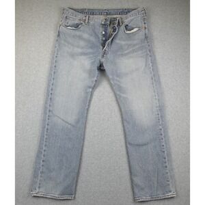Levi 501 Jeans Mens W38 L30 Light Wash Button Fly Straight Leg Denim Retro